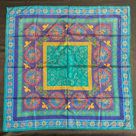 Oscar de la Renta 100% silk scarf, VINTAGE - Picture 4 of 5